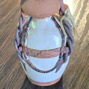 Vintage VAL KNIGHT Studio Handmade Pottery of Native American Girl NEW